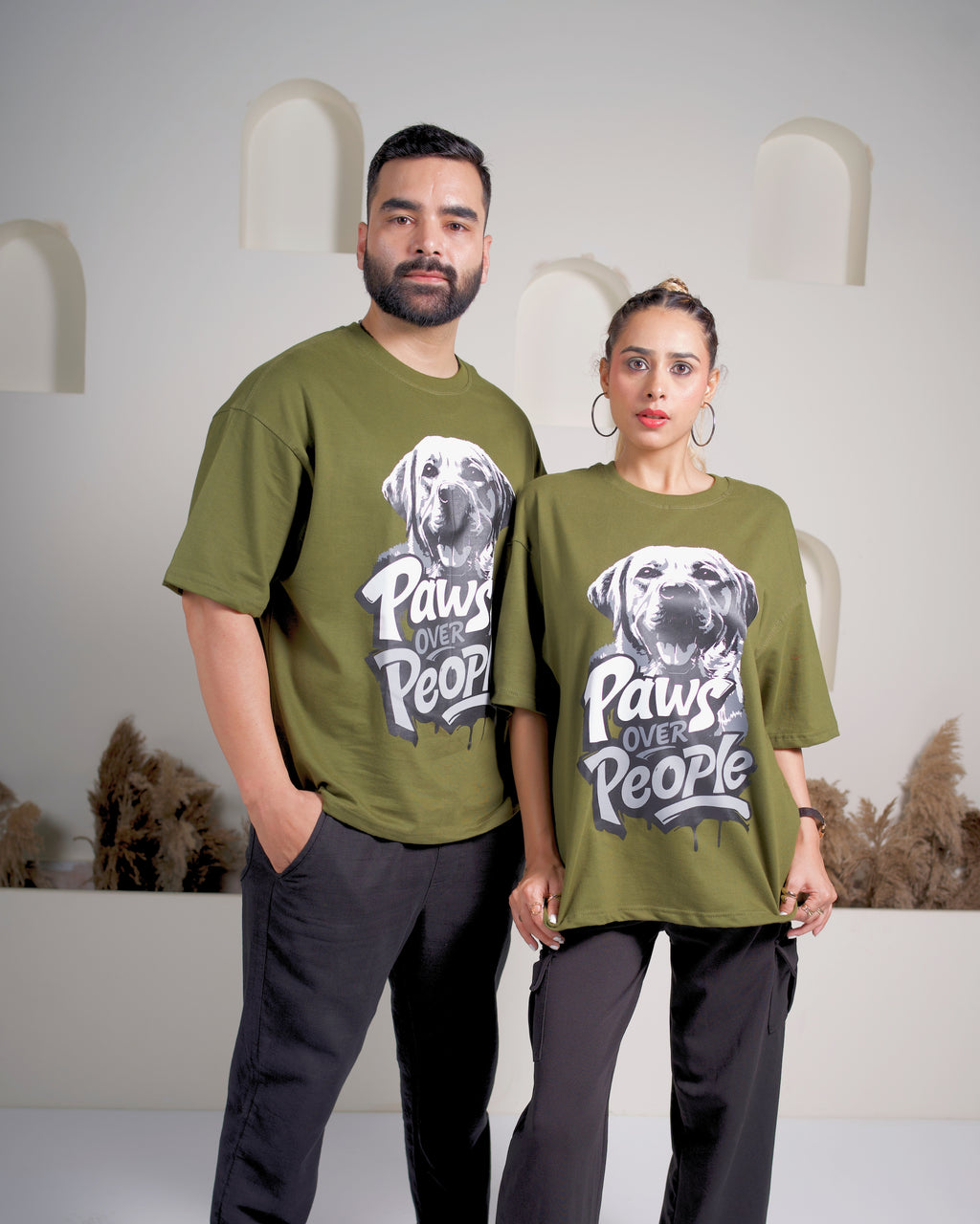 Paws Over People - Olive Green