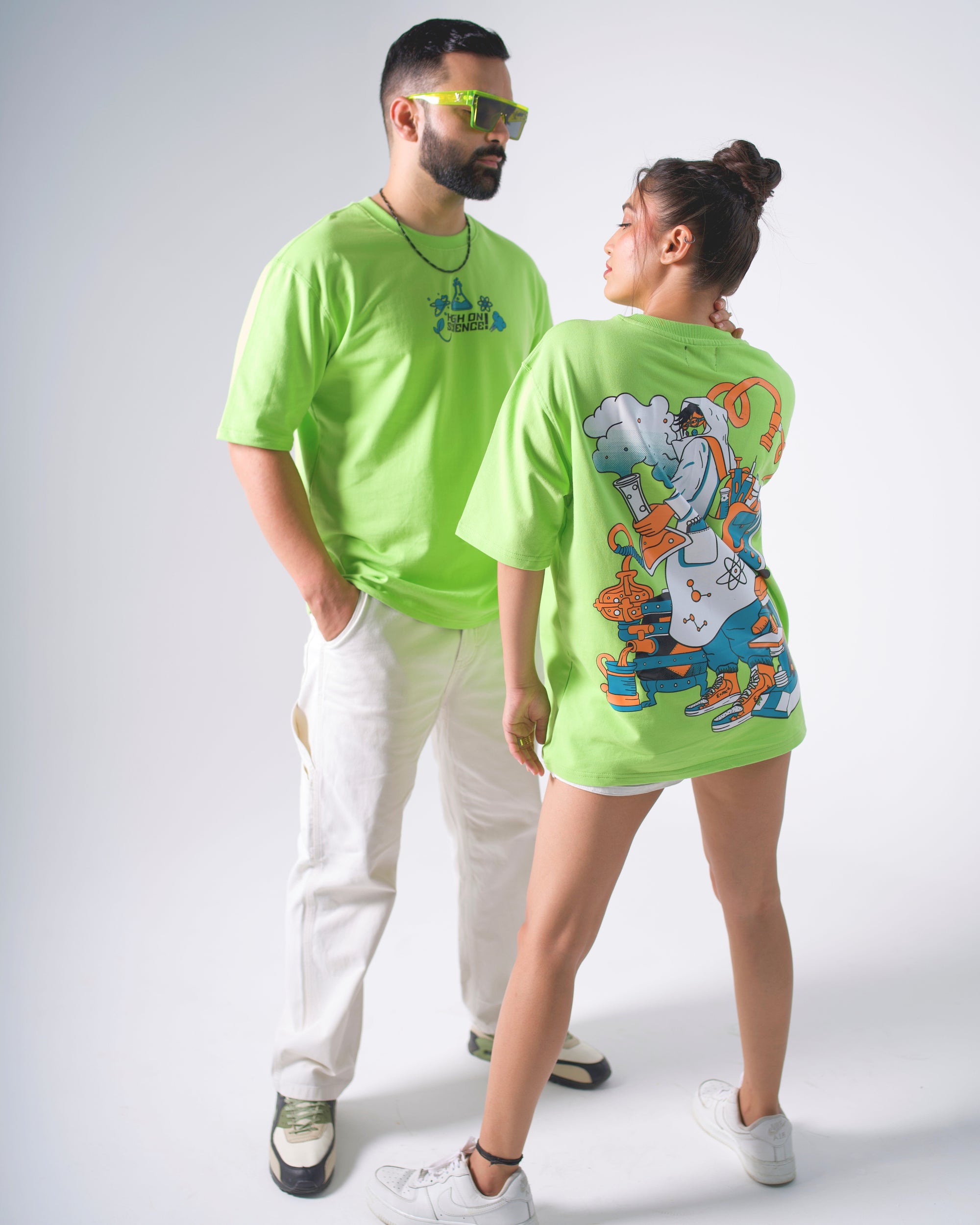 High On Science - Neon Green Unisex Oversized T-Shirt