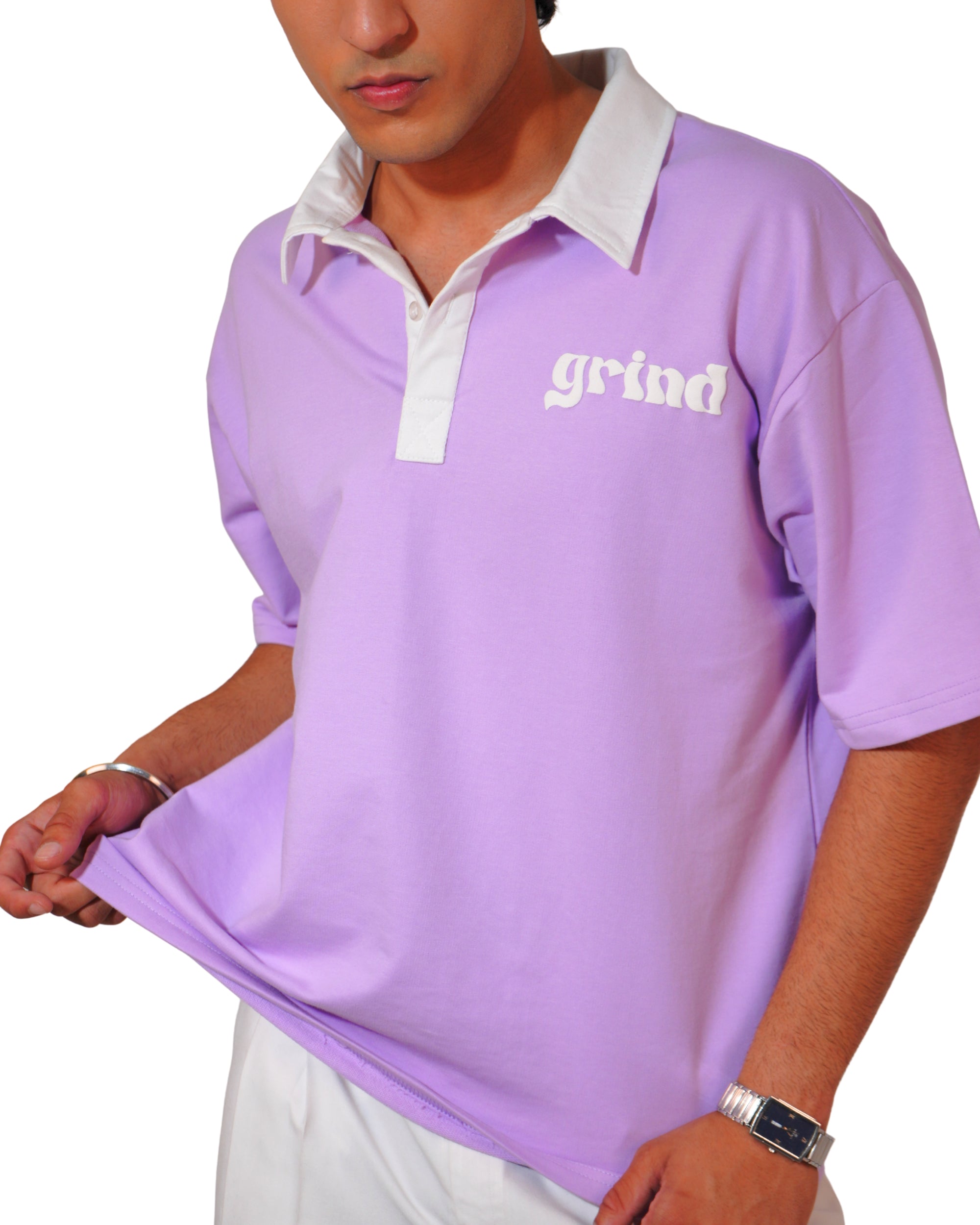 Sneaker Edition- Lavender Unisex Oversized Polo T-Shirt