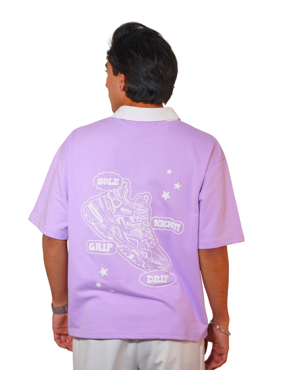 Sneaker Edition- Lavender Unisex Oversized Polo T-Shirt