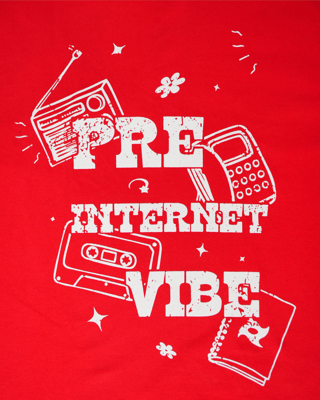 Pre Internet Vibes Edition- Red Unisex Oversized Polo T-Shirt