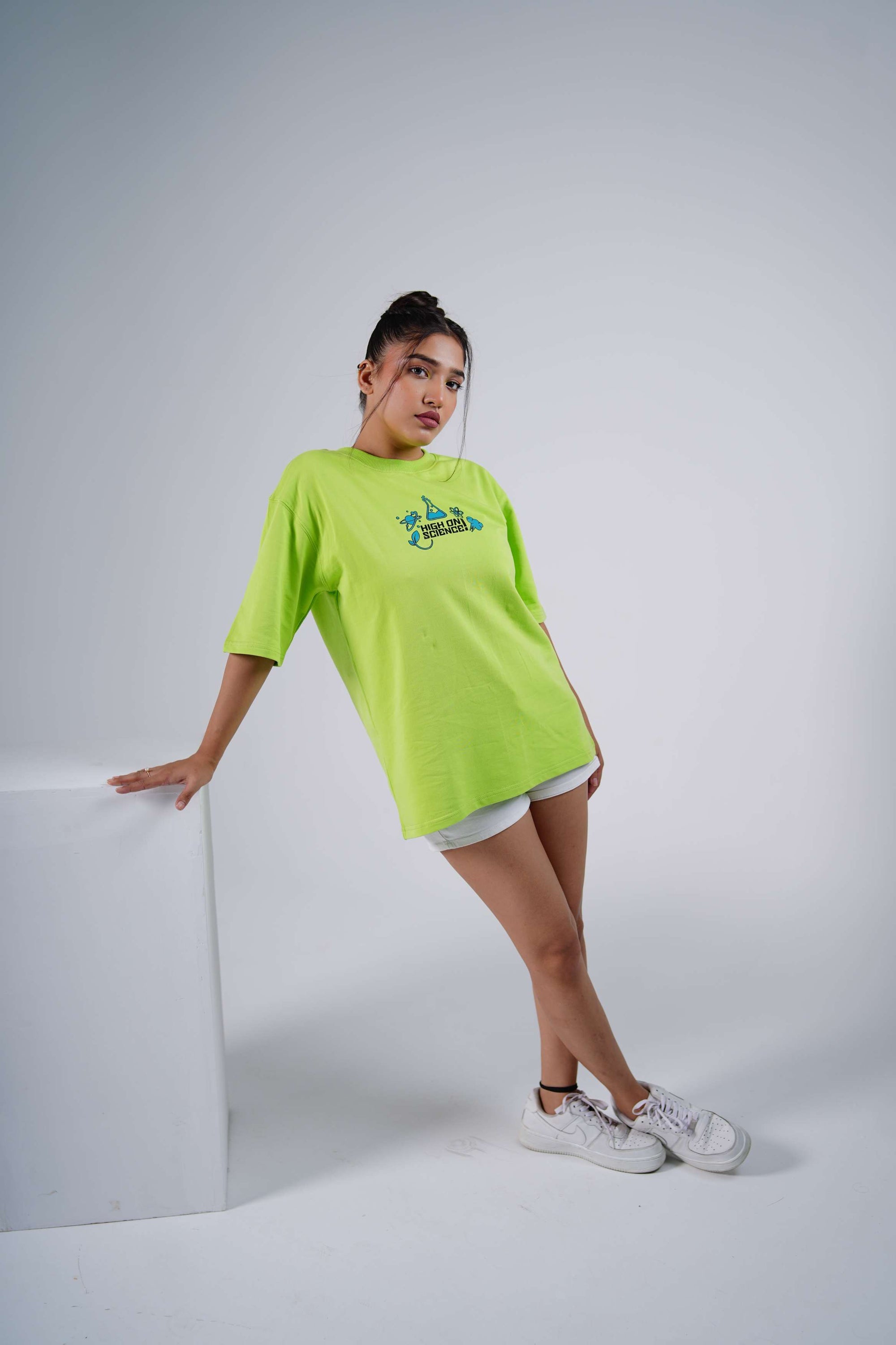 High On Science - Neon Green Unisex Oversized T-Shirt