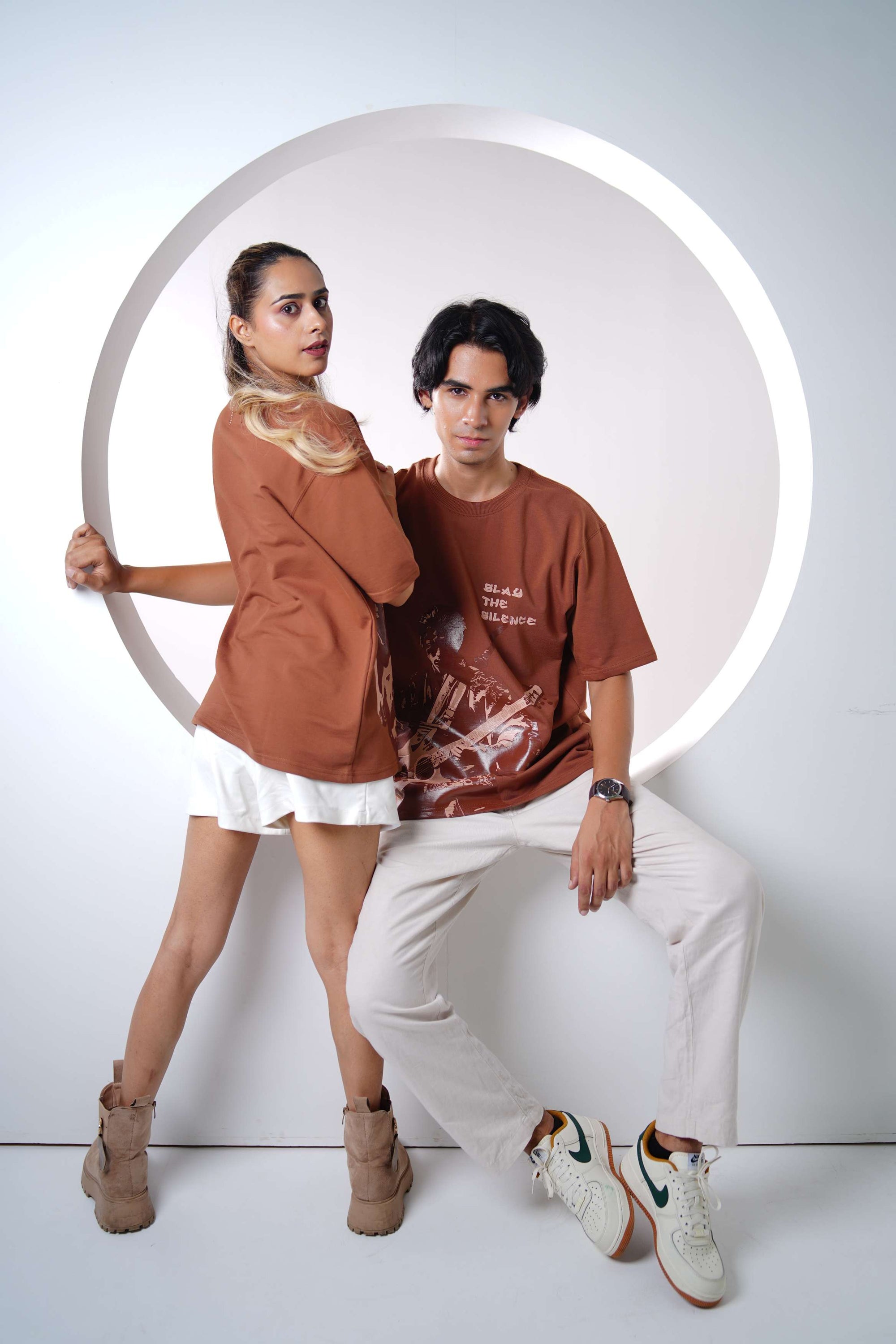 Slay The Silence - Brown  Unisex Oversized T-Shirt