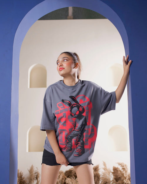 Desi Drip - Grey Unisex Oversized T-Shirt