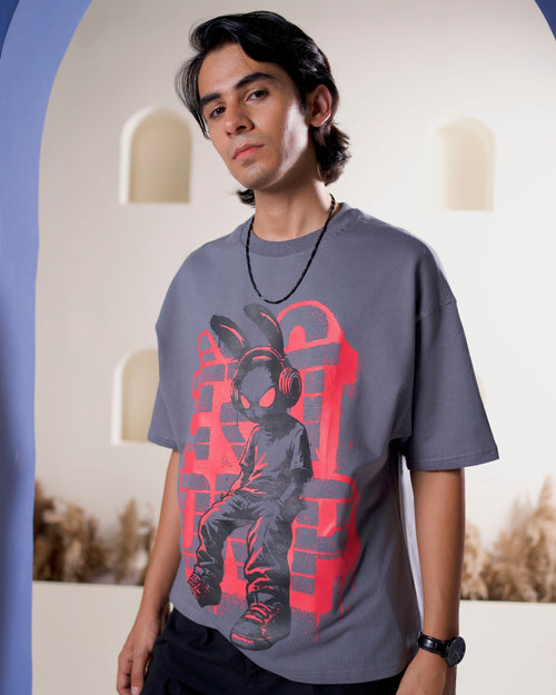 Desi Drip - Grey Unisex Oversized T-Shirt