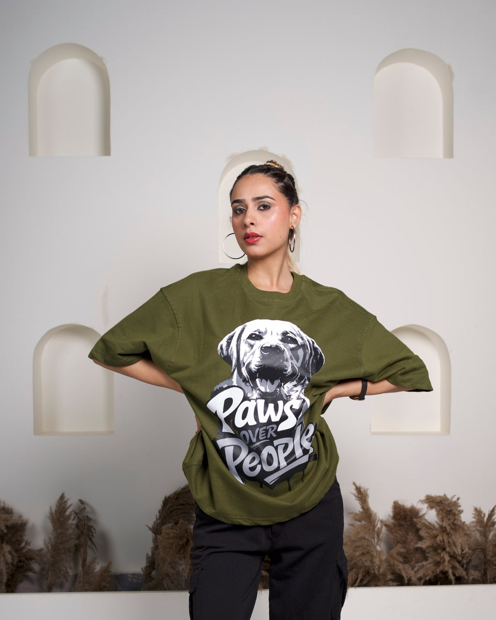 Paws Over People - Olive Green