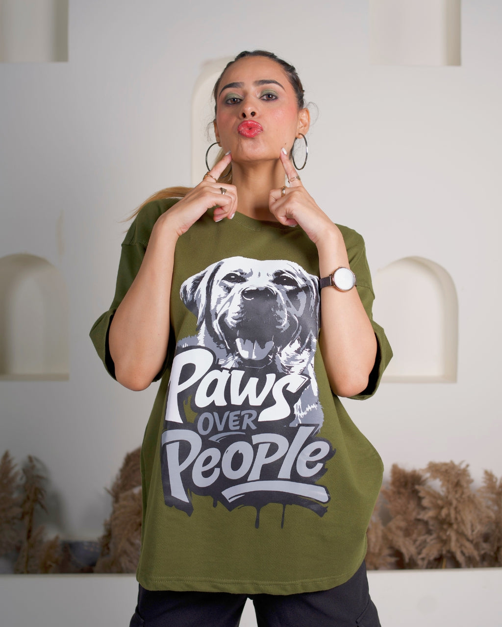 Paws Over People - Olive Green