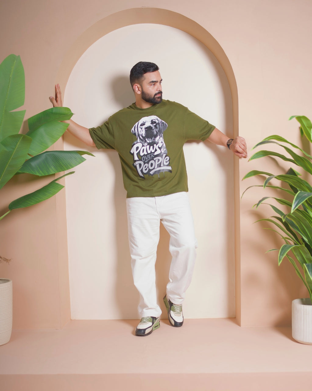 Paws Over People - Olive Green