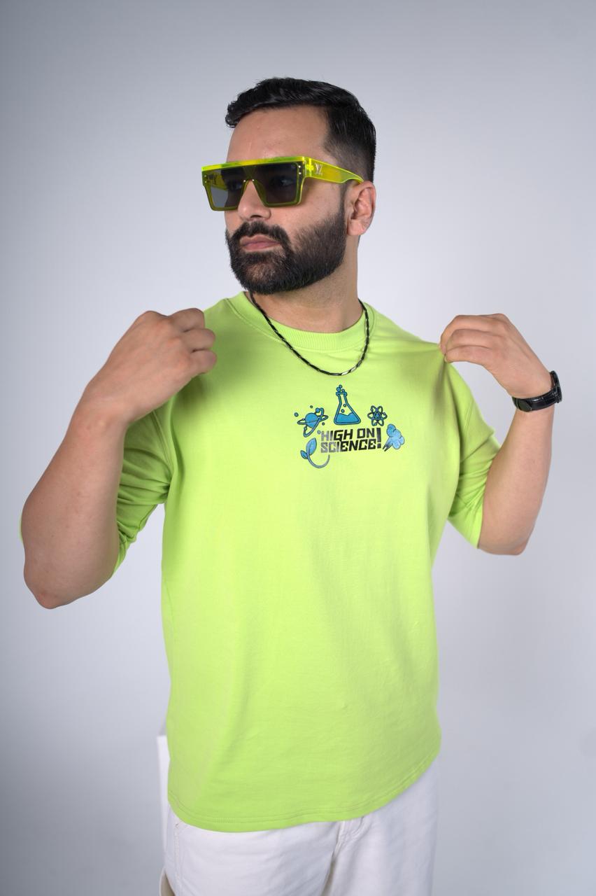 High On Science - Neon Green Unisex Oversized T-Shirt