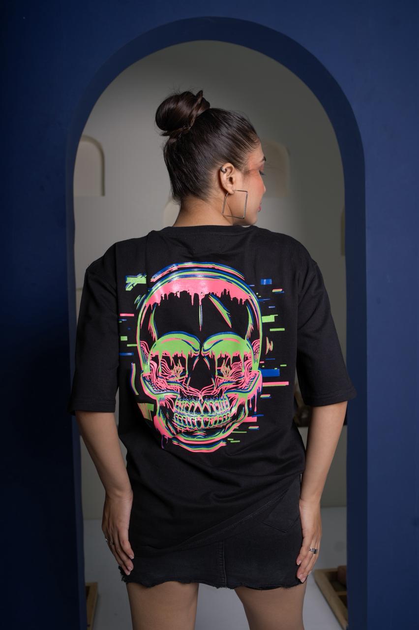 Normal People Scare Me - Black Unisex Oversized T-Shirt