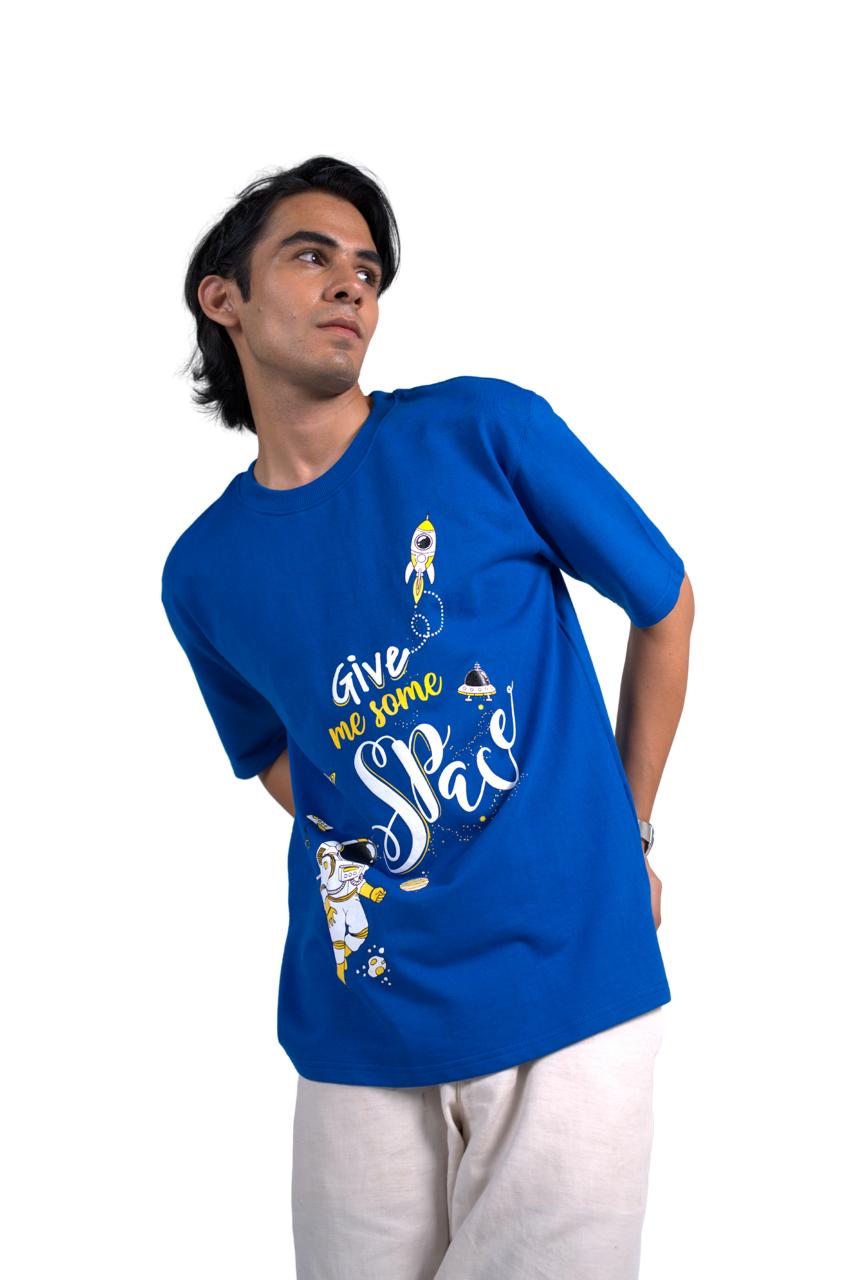 Give Me Some Space - Blue Unisex Oversized T-Shirt